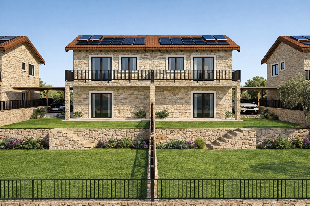 Bright 3 – Bedroom Semi-Detached House For Sale, New Built, Big garden, Souni, Limassol