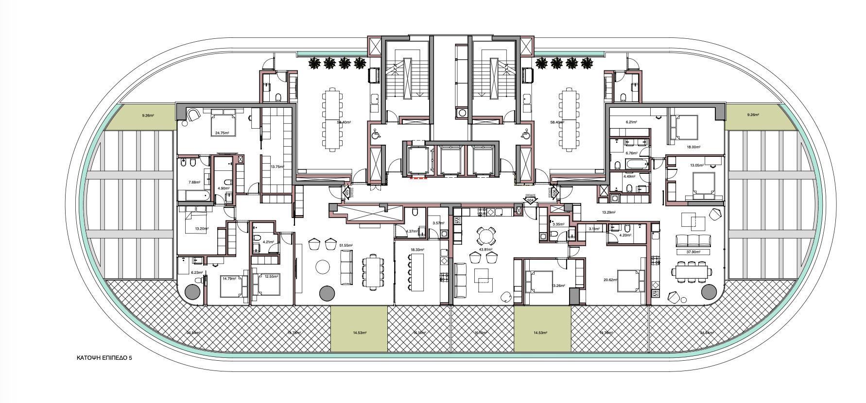 5th floor Premium 4+1 Bedroom Apartment with Large Entertaining Spaces for Sale, Germasogeia, Limassol