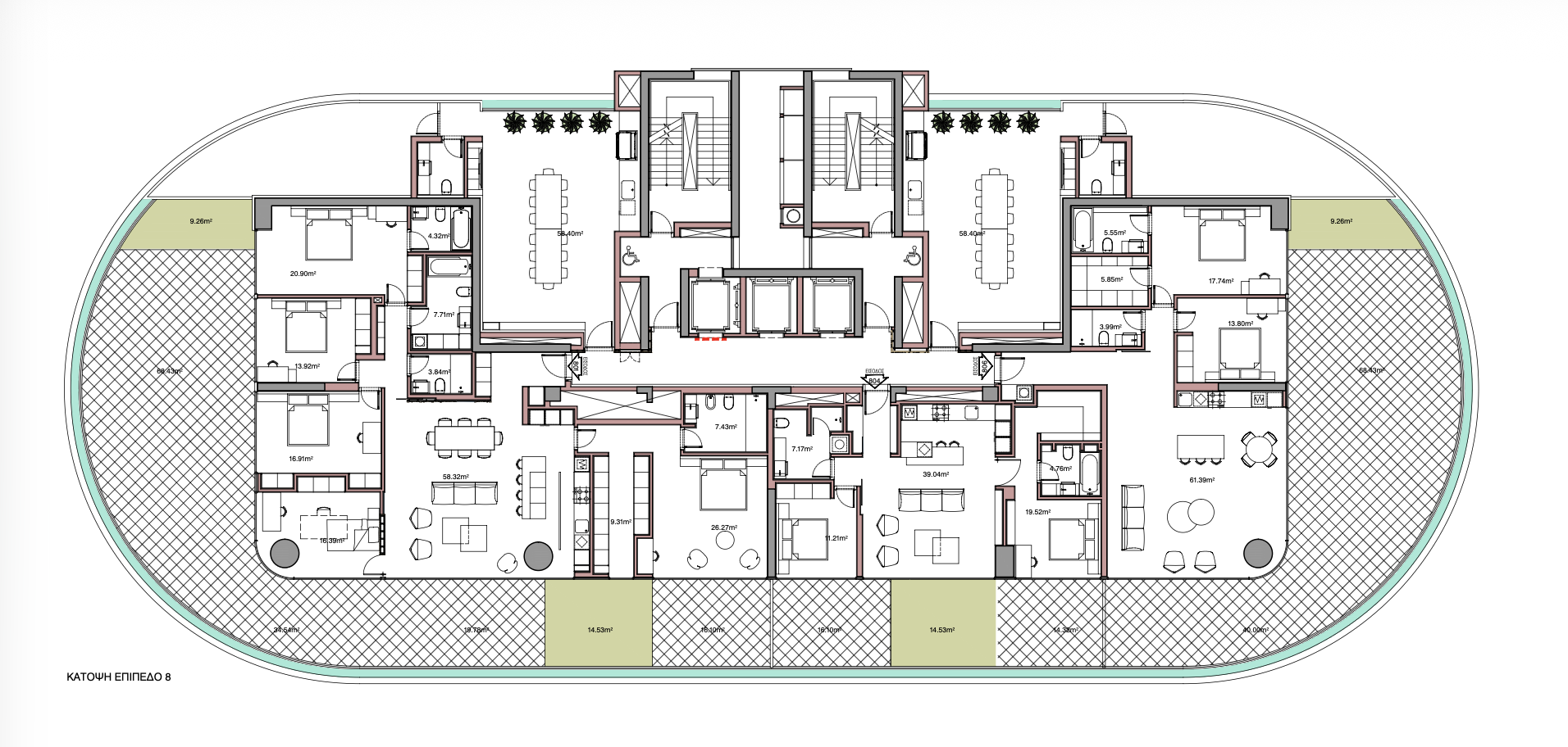 Exceptional 4 + 1 Apartment with Expansive Outdoor Areas and Private Sun Deck for Sale, Germasogeia, Limassol