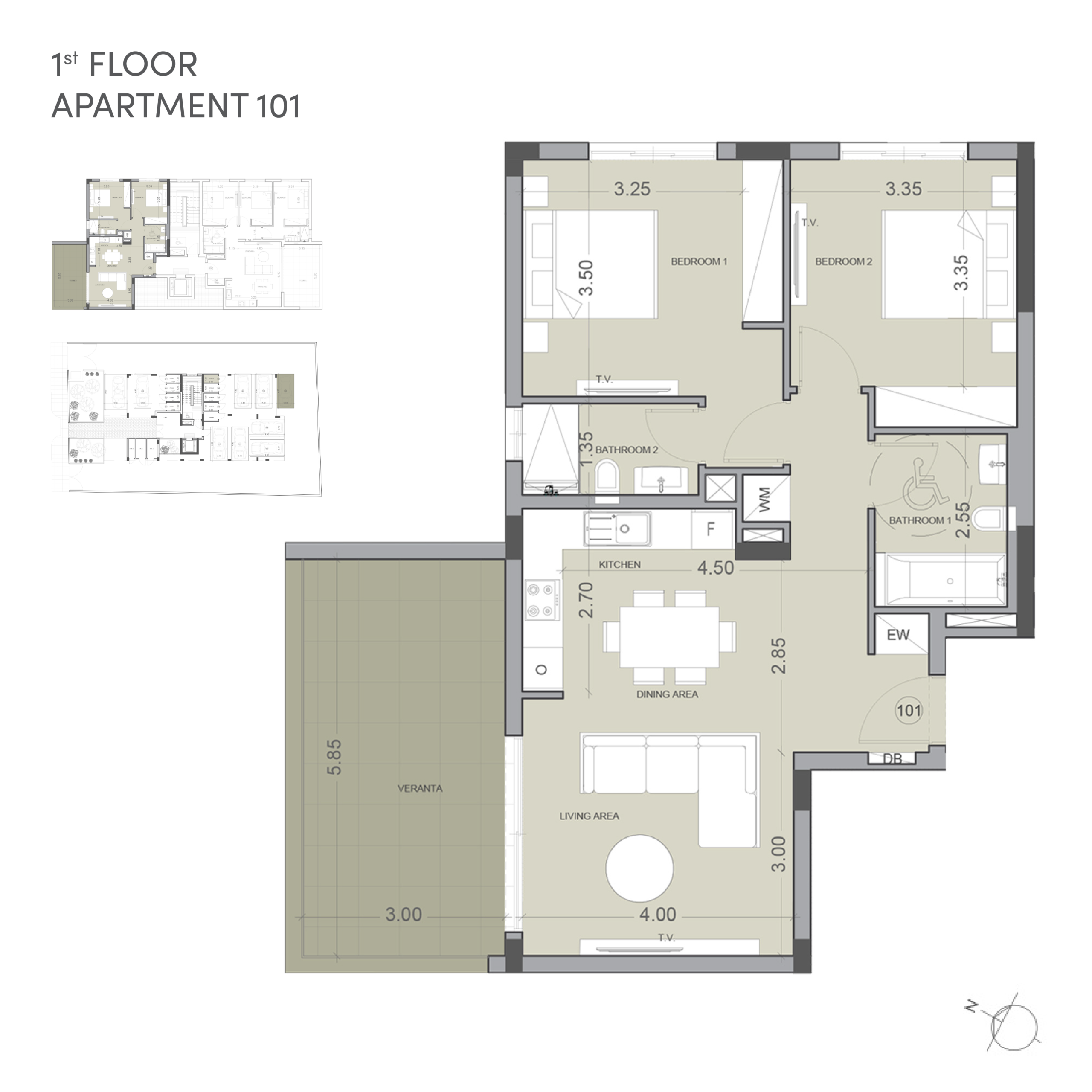 Contemporary 2 – Bedrooms Coastal Apartment for Sale, Potamos Germasogeias, Limassol