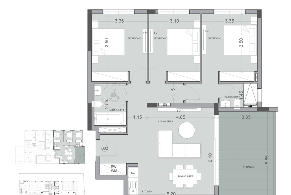 Bright 3 – Bedroom Apartment for Sale, Close to Beach, Potamos Germasogeias, Limassol