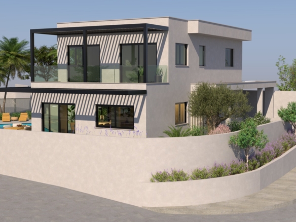 Modern 4-Bedroom Villa with Private Pool & Sea Views, Agios Tychonas, Limassol